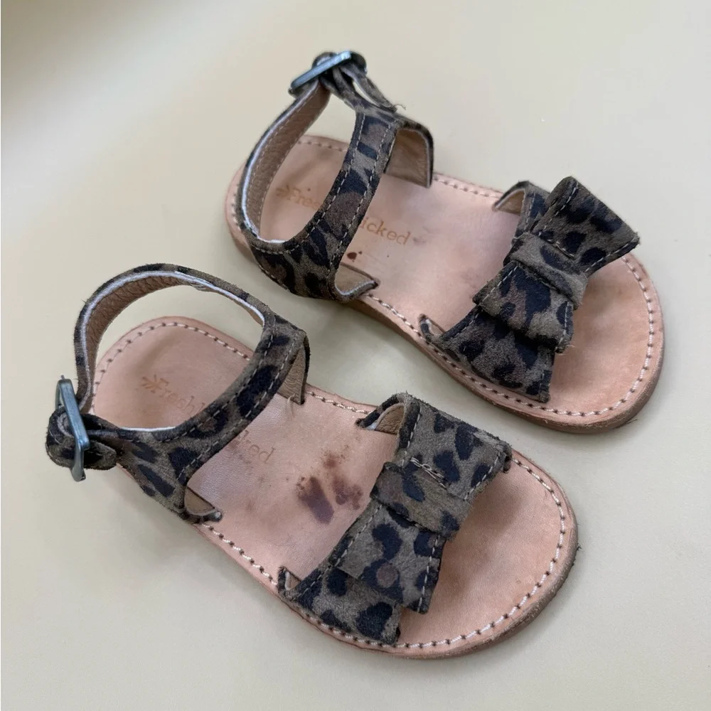 Freshly Picked Toddler‎ Sandals – Leopard Print Suede – Size 7